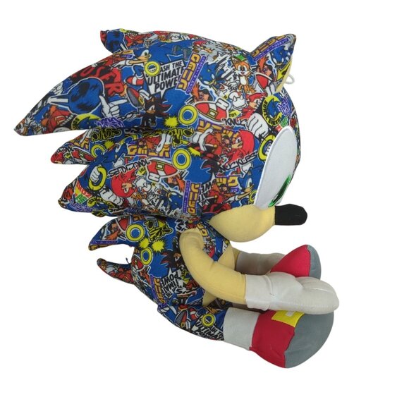 Toy Factory Sonic‎ The Hedgehog Plush Toy 18" Sticker Bomb Design Multicolor - Picture 2 of 15